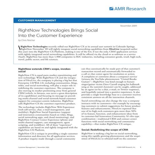 RightNow Brings Social Into The Customer Experience