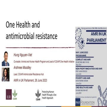 One Health and antimicrobial resistance