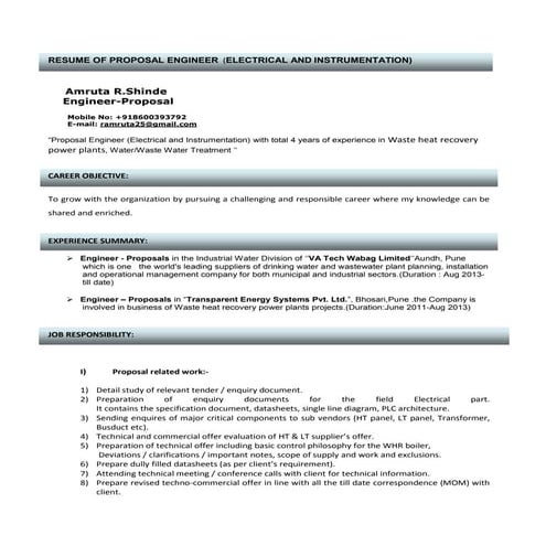 Amruta shinde resume