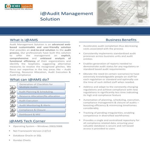 IDBI Intech - Audit Management Solution
