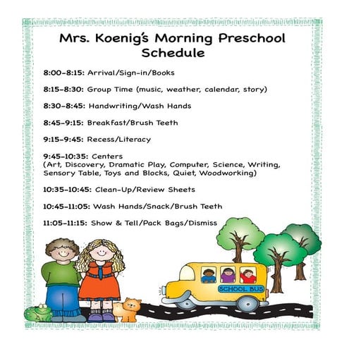 Morning Schedule