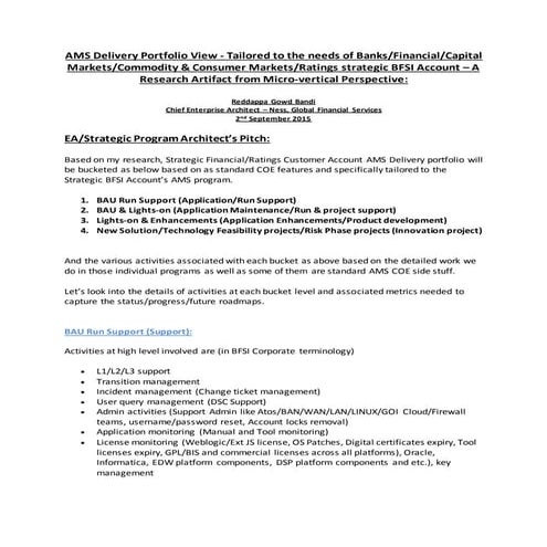 AMS Delivery Portfolio tailored to the strategic accounts in BFSI microvertic...