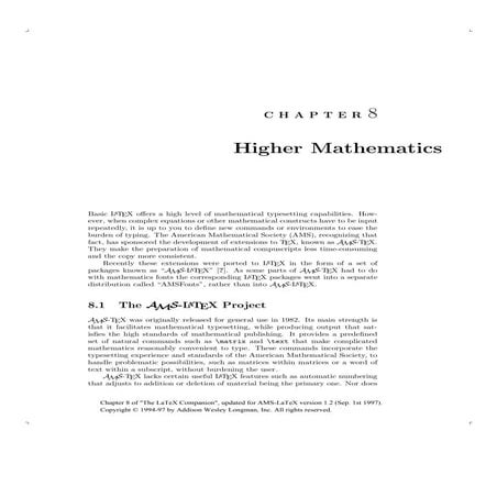 Ams latex higher mathematics
