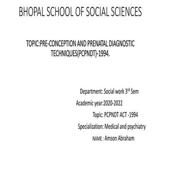 pre conception and prenatal diagnostic techniques(PCPNDT)-