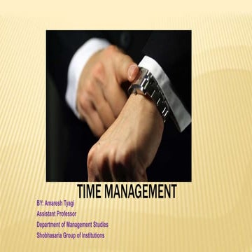  time management by amaresh tyagi