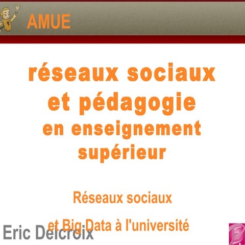réseaux sociaux et pédagogie en enseignement supérieur