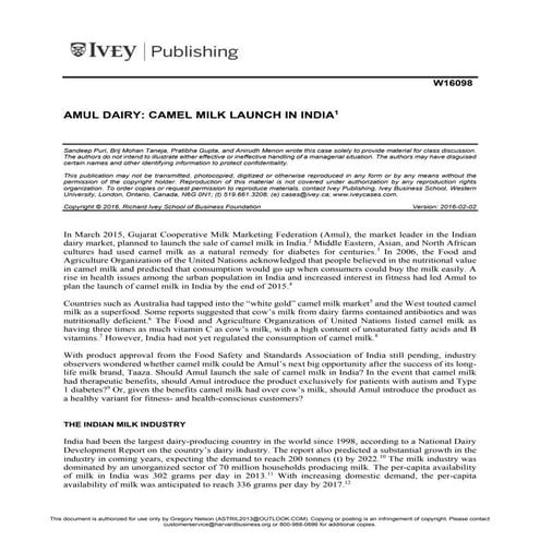 Amul daily (camel milk launch in india)