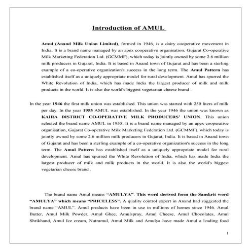 comparision between amul & vadilal