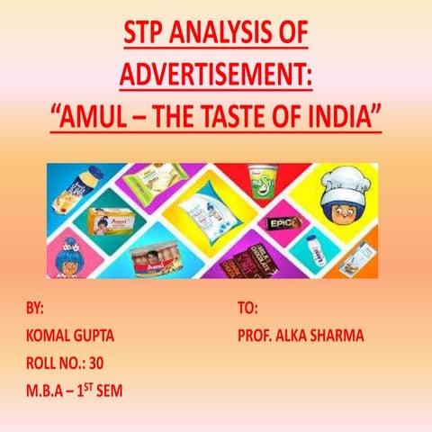 Amul Advertisement STP Analysis