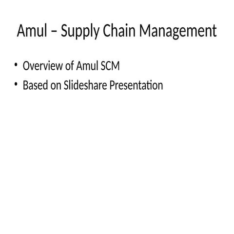 Amul distribution network | PPTX