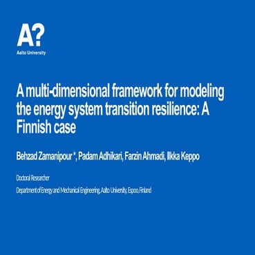 A multi-dimensional framework for modeling energy system transition ...