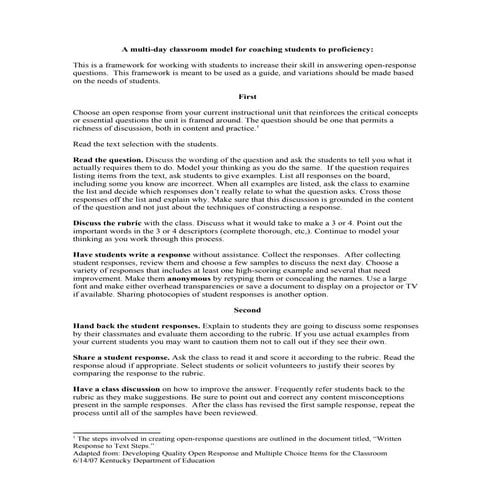 A multiday approach to coaching students to proficiency