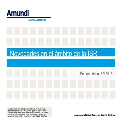 Amundi  Danone Communities SICAV Semana ISR Junio 2013