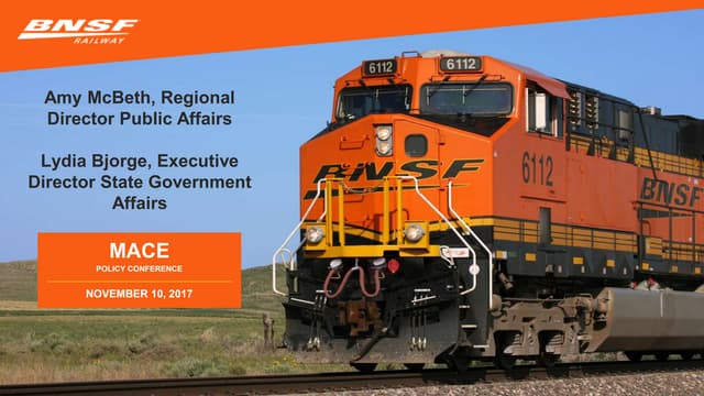 Railroads - Safely Serving Customers & Investing in the Future: Amy McBeth, BNSF