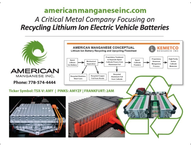 Car Battery Recycling >> American Manganese Inc focusing on Recycling Lithium Ion Electric Veh… Car Battery Recycling >> American Manganese Inc focusing on Recycling Lithium Ion Electric Veh…