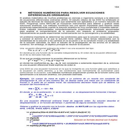 Ecuaciones diferenciales ordinarias