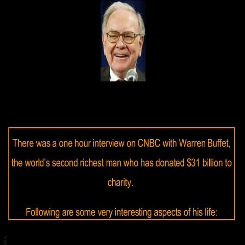 An Amazing Man   Warren Buffet