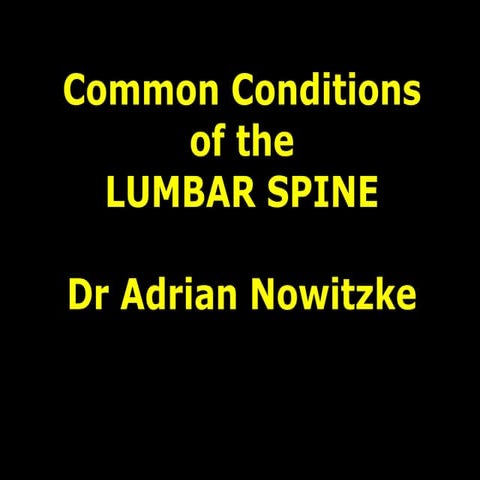 Common conditions of the lumbar spine
