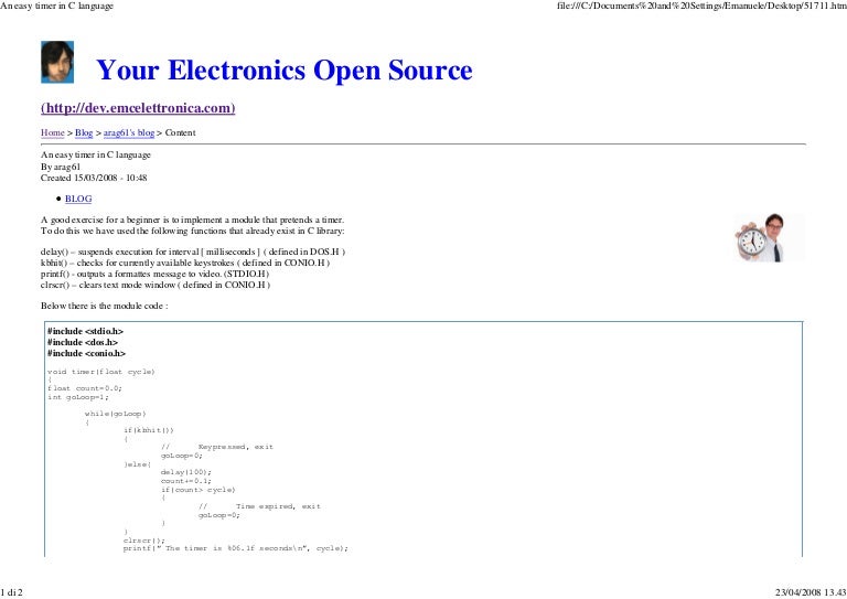 An Easy Timer In C Language2