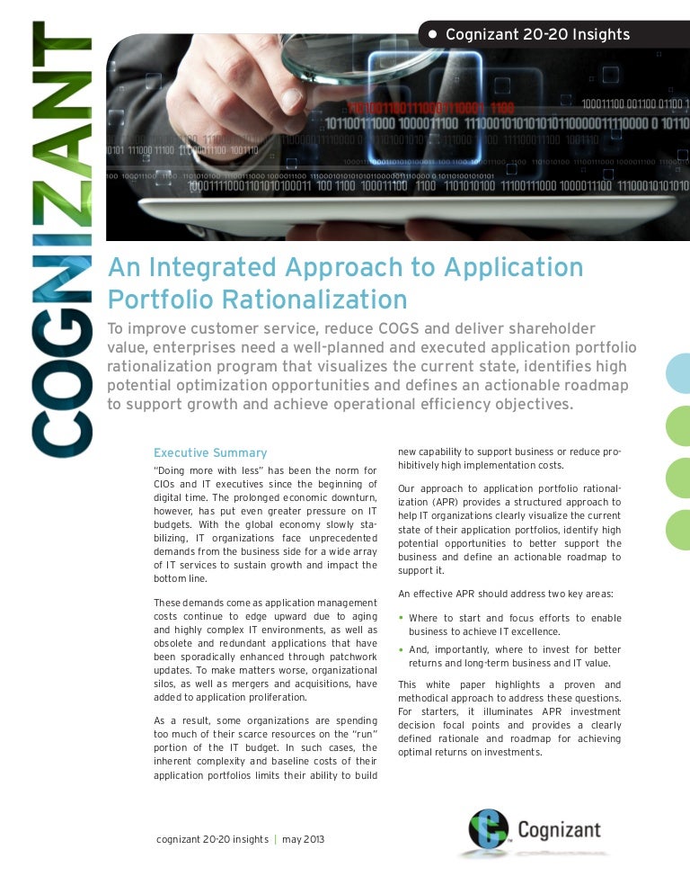 An Integrated Approach to Application Portfolio Rationalization