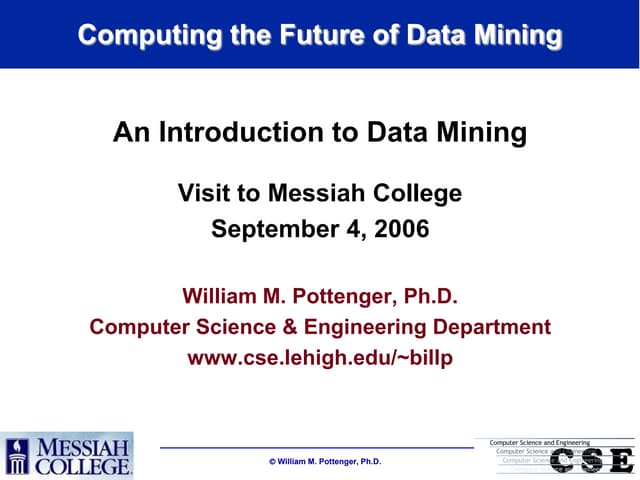 An Introduction to Data Mining