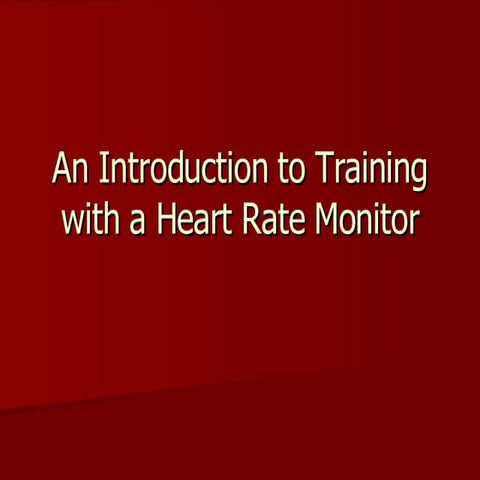 An Introduction To Training With A Heart Rate Monitor - Andrew McCarthy