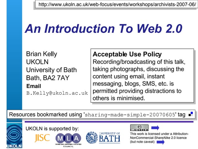An Introduction to Web 2.0