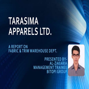 An overview in garment industry (dept. wise)