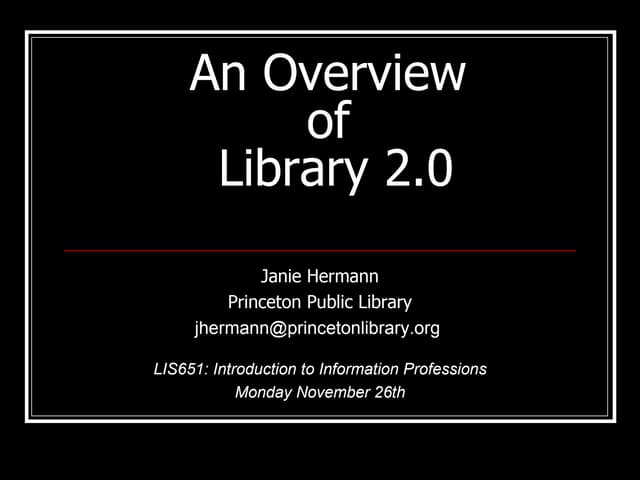 An Overview of Library 2.0