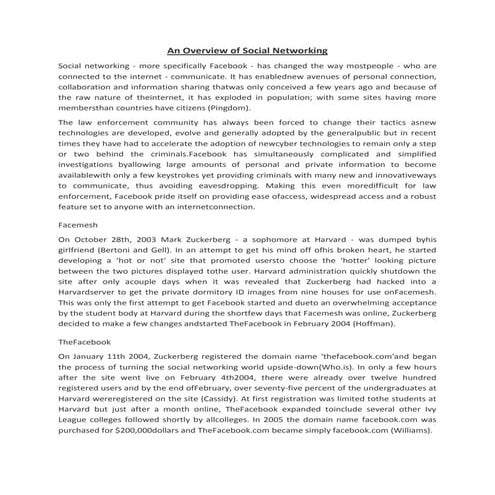 An overview of social networking