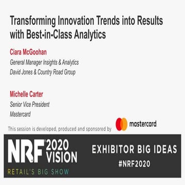 An20 transforming innovation trends into results with best in-class analytics...