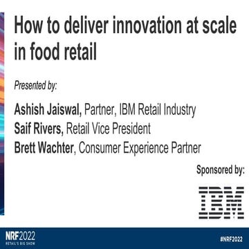 How to deliver innovation at scale in food retail