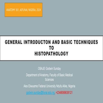 General views of Histopathology and step