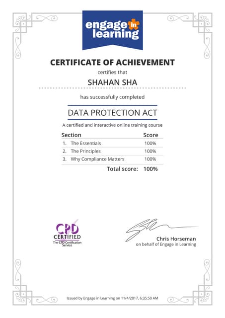 Action Counter Terrorism (ACT) Certificate 30.11.2020