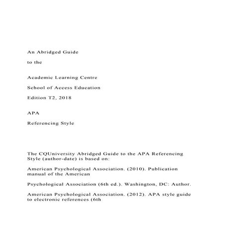 An Abridged Guide to the Academic Learning Centr.docx