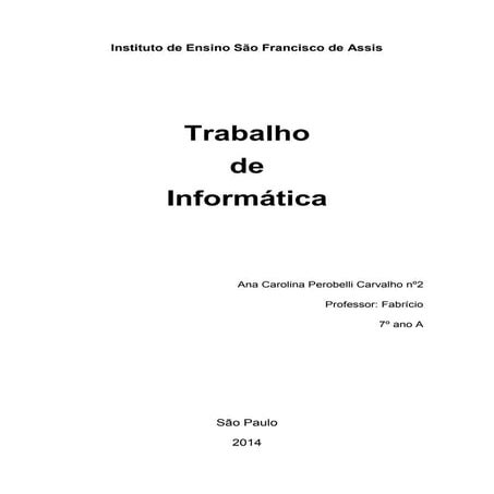 Modelo de capa para trabalhos | DOC