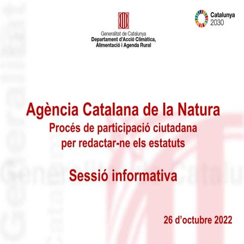 Procés de participació ciutadana per redactar els estatuts de l'Agència de la...