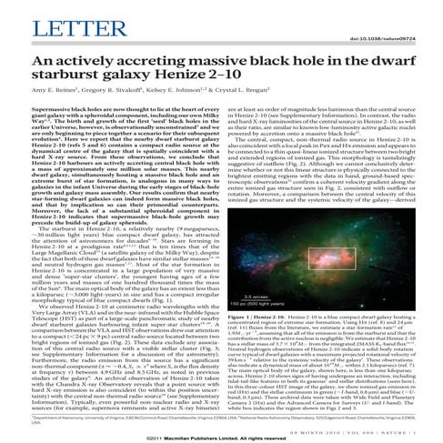 An actively accreting massive black hole in the dwarf starburst galaxy henize...