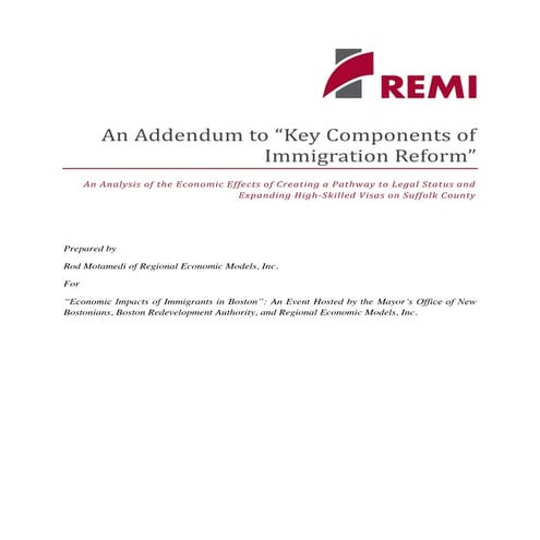 An addendum to key components of immigration reform