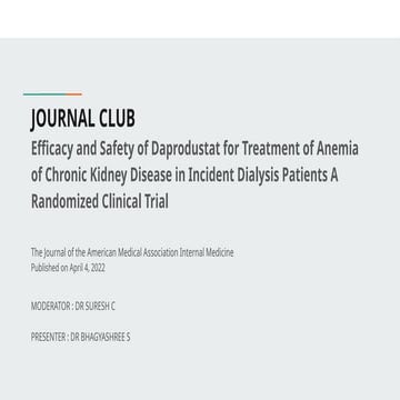 Treatment of Anaemia in CKD journal club | PPTX