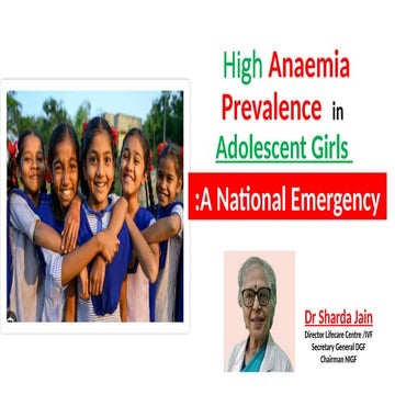 High Anaemia Prevalence  in Adolescent Girls :A National Emergency