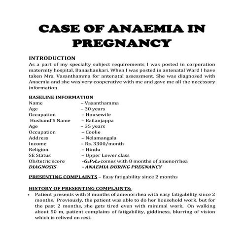Anaemia in pregnancy