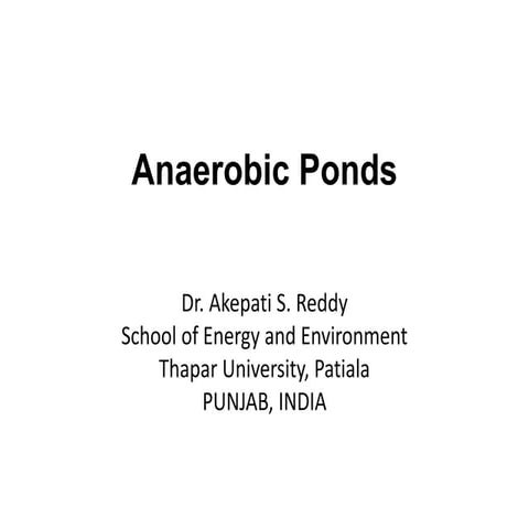Anaerobic ponds