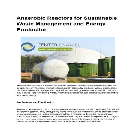 Modular UASB Reactor Solutions for Effective Organic Waste Conversion.docx