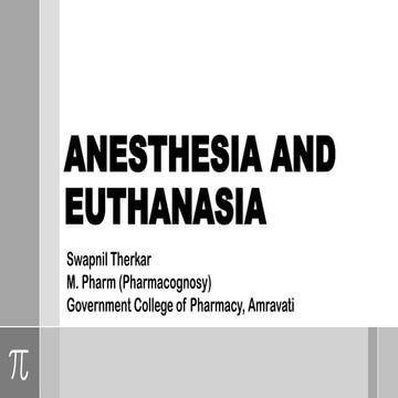 Anesthesia and Euthanasia | Biostatistics and Research Methodology | M. Pharm...