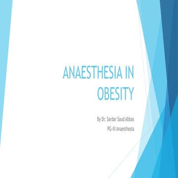 Anaesthesia in obesity