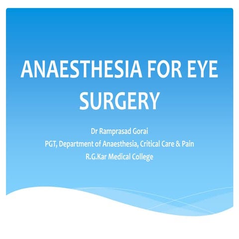 Anaesthessia for EYE Surgery Ramprasad