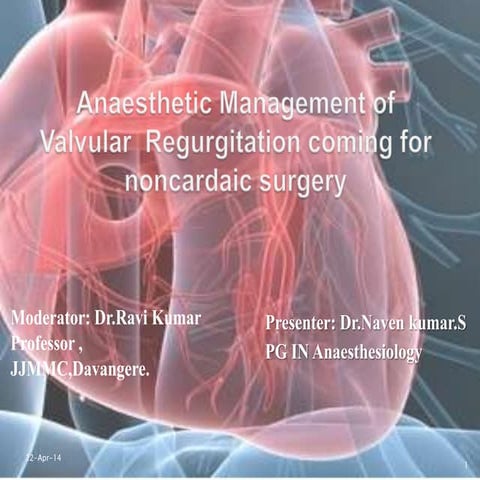 Anaesthetic management of valvular heart disease for non cardiac surgery