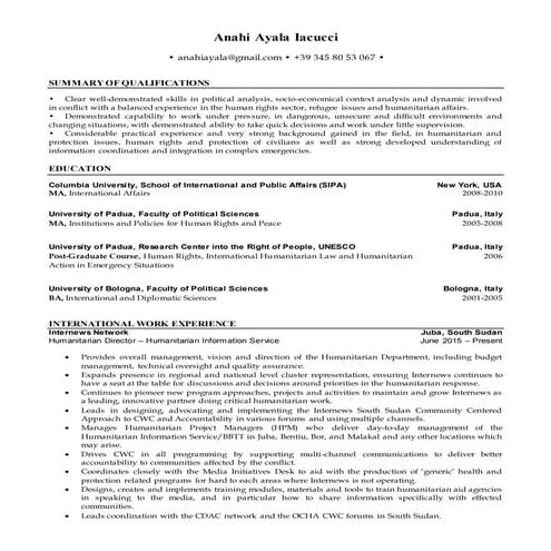 Anahi Ayala Iacucci - Curriculum Vitae