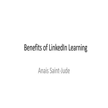 Benefits of LinkedIn Learning
